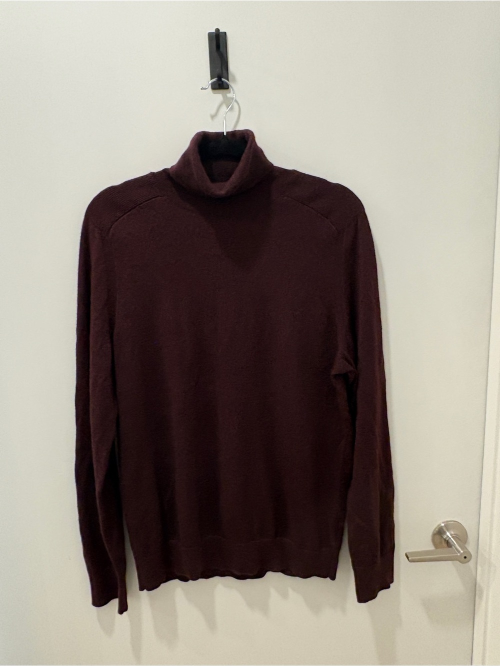 Express Men's Burgundy Turtleneck Merino Wool Sweater